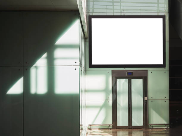 istock Mock up Tv screen Media display indoor building 1281202436