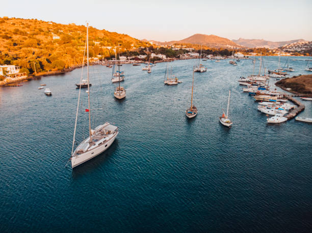 istock Aerial View Sunset in Bodrum Gumusluk 1281205651