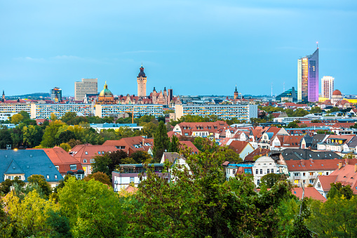 Skyline of the city of Leipzig