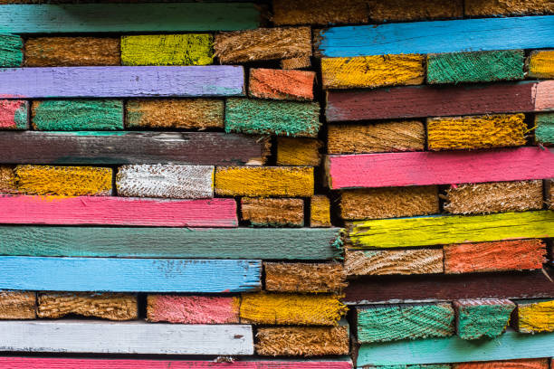 istock Wood planks painted in various colors. 1281210344