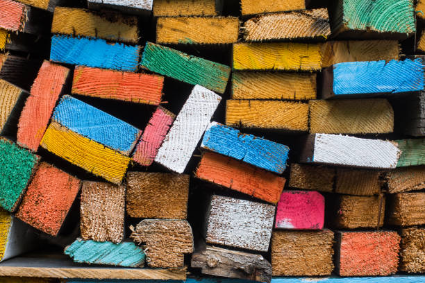 istock Wood planks painted in various colors. 1281210355