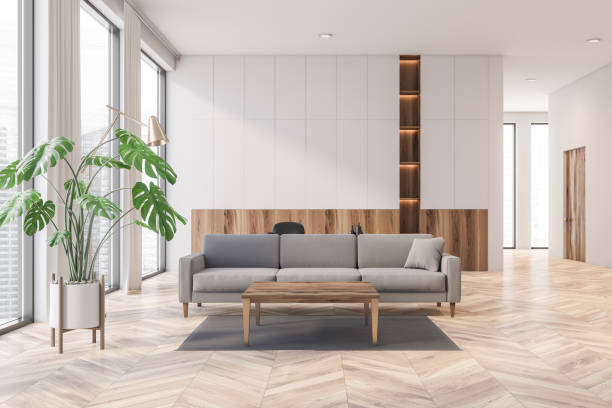 istock White and wooden living room with sofa 1281211871