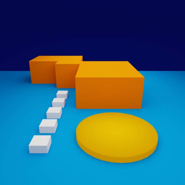 istock Mock up abstract colorful empty podium minimal on blue background. Trendy geometric for advertising design, cosmetic product, showcase, poster, banner, brochure, magazine. 3d rendering, illustration 1281215514