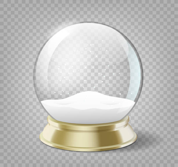Snow globe ball realistic new year or christmas holidays object isolated with shadow vector art illustration