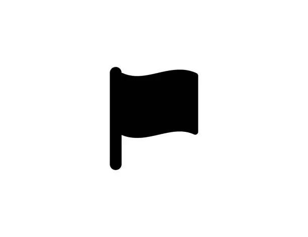 Vector illustration of Black flag icon. Isolated flag symbol - Vector
