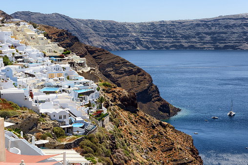 Cityscape of Oia at Santorini Island in Greece.