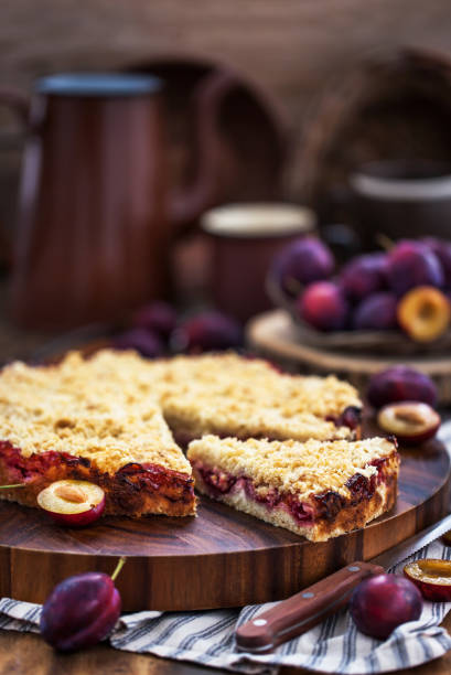istock Homemade plum crumble cake 1281229434