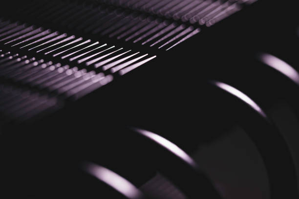 istock black metal texture with striped mesh and pipes 1281230506