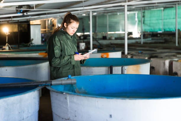 istock Female in fish breeding incubator 1281231059