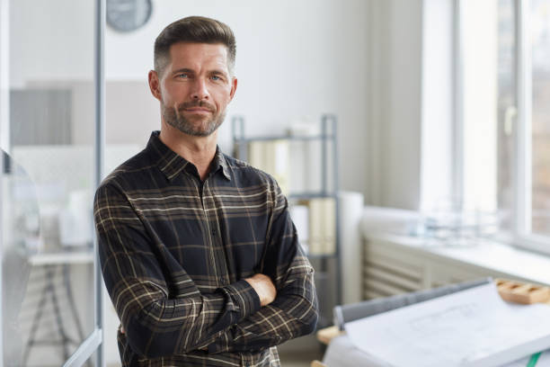 istock Portrait of Male Architect in Office 1281231317