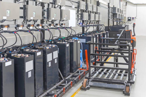 istock Cart for Handling Batteries 1281232810