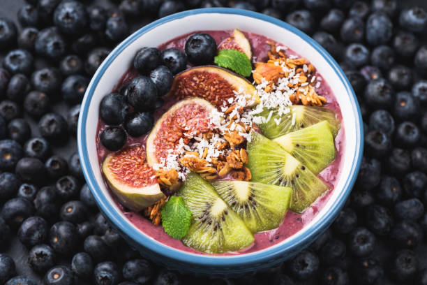 istock Acai Smoothie Bowl With Kiwi Figs And Granola 1281233520