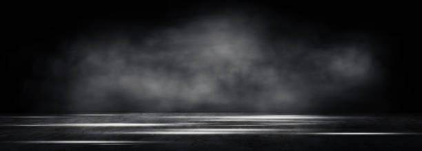 istock Concrete floor grunge texture background with fog or mist and lighting effect. 1281235018