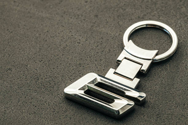 istock Metal number SIX car key on dark concrete background 1281235551