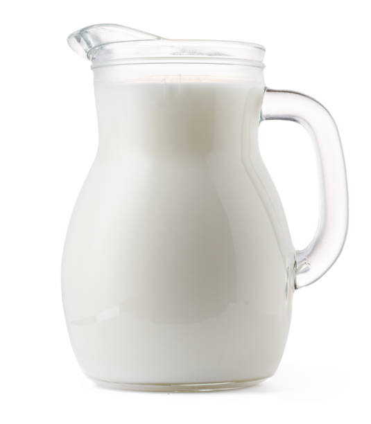 istock Glass milk jar isolated on white background 1281235984