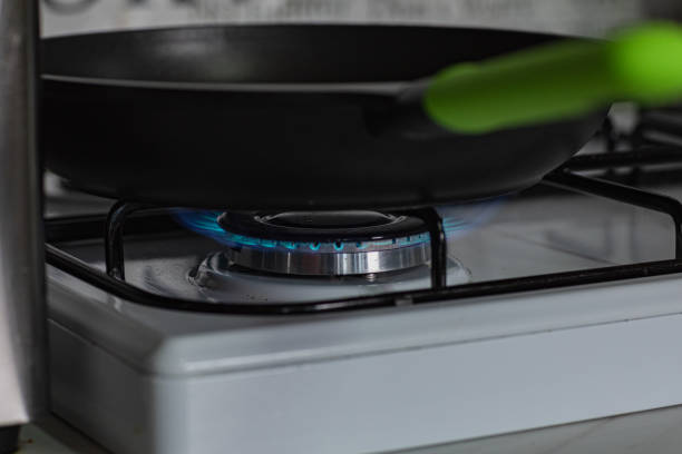 istock Frying pan with sauce on the stove over high heat. 1281238447
