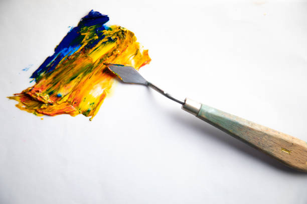 masterpiece and oil paint on white background