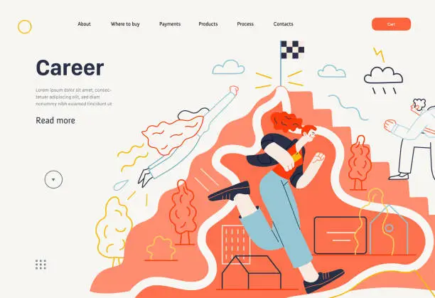 Vector illustration of Business topics - career, web template