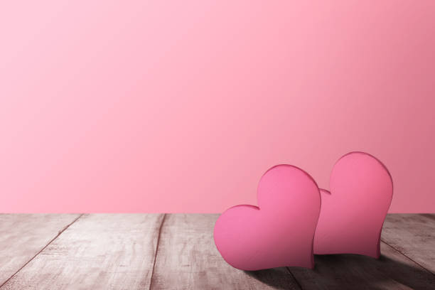 istock Pink heart on the table 1281247760