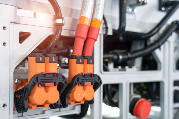 istock Electric vehicle engine and battery pack close-up 1281252402