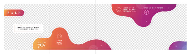 ilustrações, clipart, desenhos animados e ícones de modelo de postagem do carrossel de mídia social - carrossel