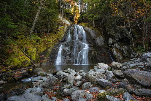 Moss Glen Falls in Vermont on an autumn day