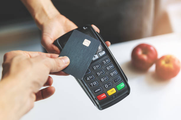 istock nfc contactless payment by credit card and pos terminal 1281254376