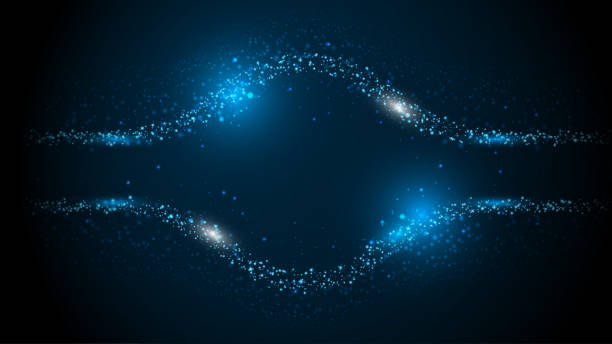 abstraktní tečka částic vzor sci fi futuristické koncept design pozadí - rázová vlna stock ilustrace