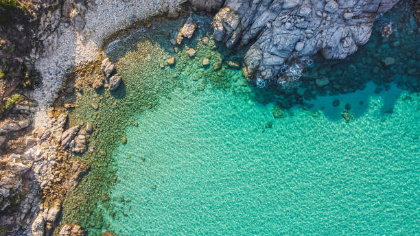 istock Blue lagoon aerial view Sardinia 1281255702