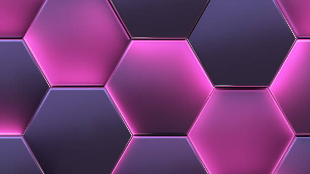 istock Beautiful futuristic abstract background. Glowing cells. 1281257275