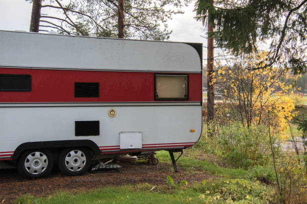 istock Recreational vehicle in nature setting. 1281259116