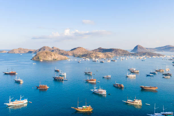 labuan bajo hafen. - labuanbajo stock-fotos und bilder