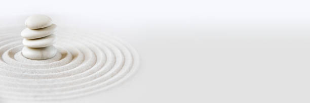 istock Zen japanese garden background. Horizontal banner 1281260341