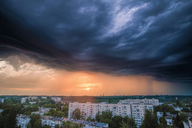 istock Stormy clouds above the Zhytomyr city, Ukraine. 1281261900