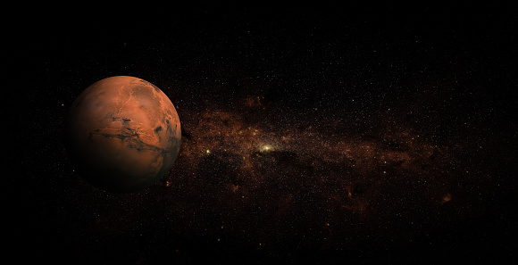Mars on space background. Elements of this image furnished by NASA.