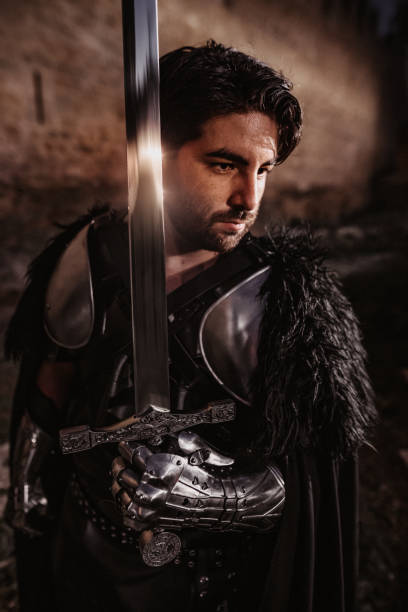 istock Medieval knight keeping watch at night 1281266667