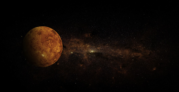 Venus sobre el fondo espacial. Elementos de esta imagen proporcionada por la NASA. photo