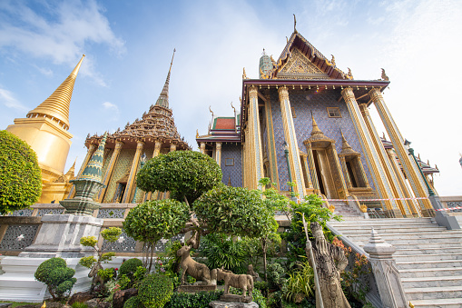 People and toursit enjoy weekend around famaus  place Bankgok Thailand Grand palace The landmark of Bangkok is Phra Sri Ratana Sara Daram Temple or Golden Temple at the Grand Palace and the Emerald Buddha