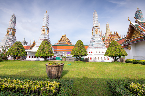 Grand palace The landmark of Bangkok is Phra Sri Ratana Sara Daram Temple or Golden Temple at the Grand Palace and the Emerald Buddha Temple