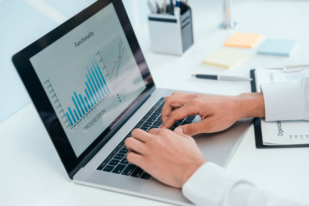 istock close up. financial chart on the laptop screen 1281269507