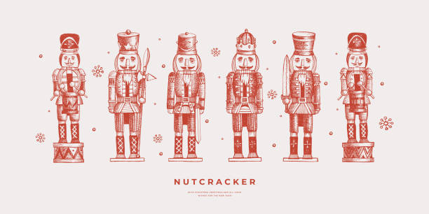 illustrations, cliparts, dessins animés et icônes de collection de soldats de casse-noisette. - nutcracker