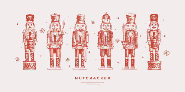 호두까기 인형 군인의 컬렉션. - the nutcracker stock illustrations