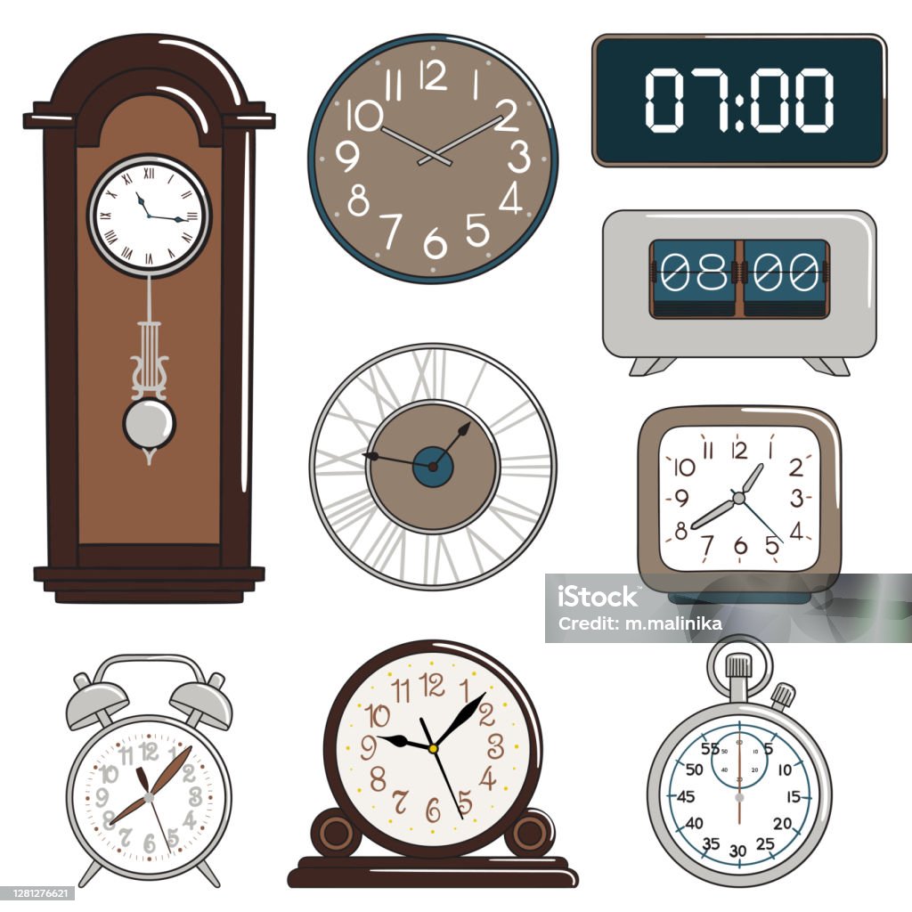 Ilustración de Conjunto De Relojes De Dibujos Animados E Iconos De Reloj Despertador y más Vectores Libres de Derechos de Alarma - iStock Ilustración de Conjunto De Relojes De Dibujos Animados E Iconos De Reloj Despertador y más Vectores Libres de Derechos de Alarma - iStock