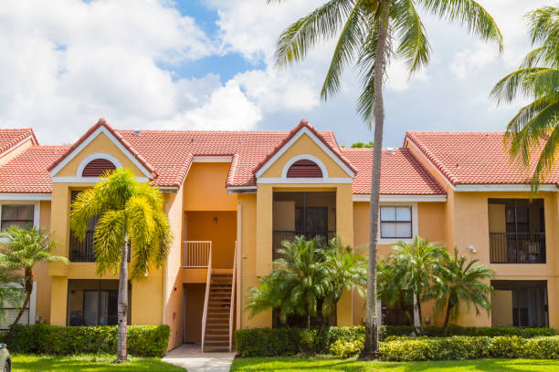 istock Modern middle-class neighborhood architecture in Miami , Florida, USA 1281278515