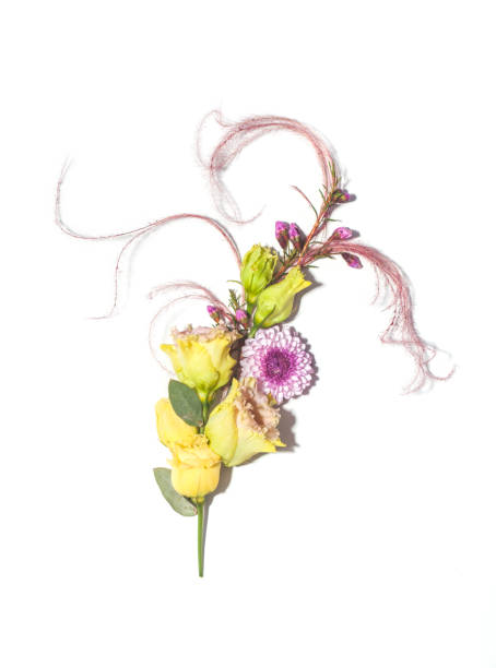 istock Floral decor of flowers on a white background 1281280351