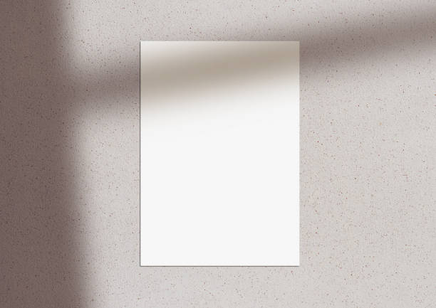 istock Mockup. Empty white paper sheet with transparent shadow. Background with sunlight. 1281281728