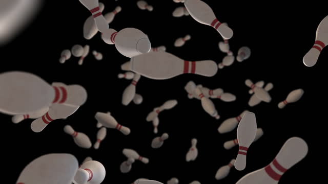 bowling pin particle loop animation
