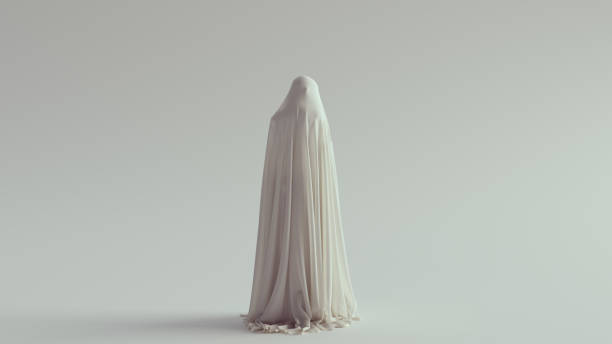 istock White Ghost Spirit Standing and Looking Over its Shoulder in a Death Shroud 1281284850