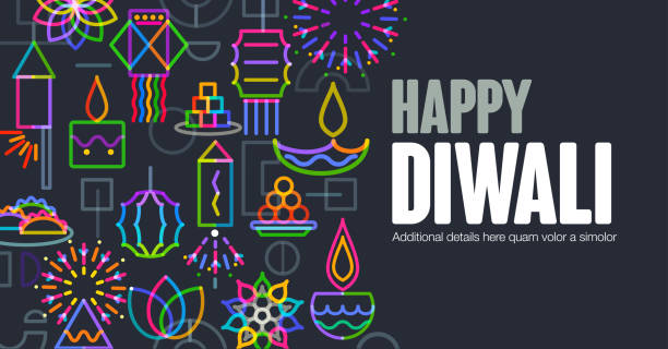 Diwali Greeting Geometric icon Diwali Greeting, Diwali ,festival of lights, Hindu festival, Hindu, goddess lakshmi images stock illustrations