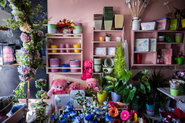 istock Little cozy flower shop 1281289012